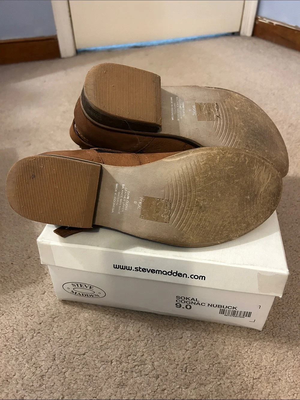 Steve Madden Tan Suede Buckle Ankle Booties